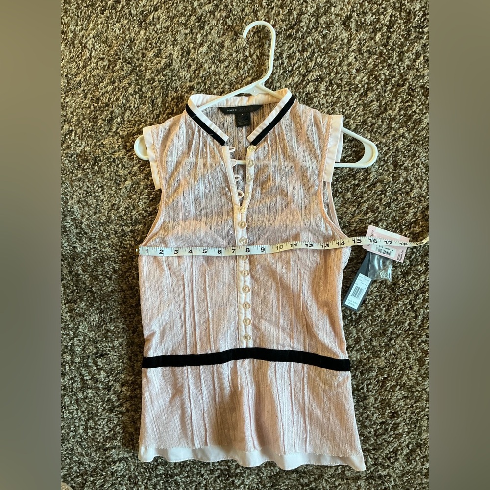 NWT $248 MARC JACOBS Nordstrom creamy pink top sleeveless shirt Sz 4 Easter - Picture 9 of 12